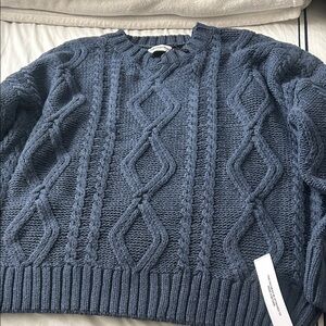 Blue Cable Knit Sweater
